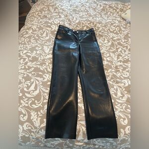 Wilfred Black Straight Leg Faux Leather Pants (Melina)